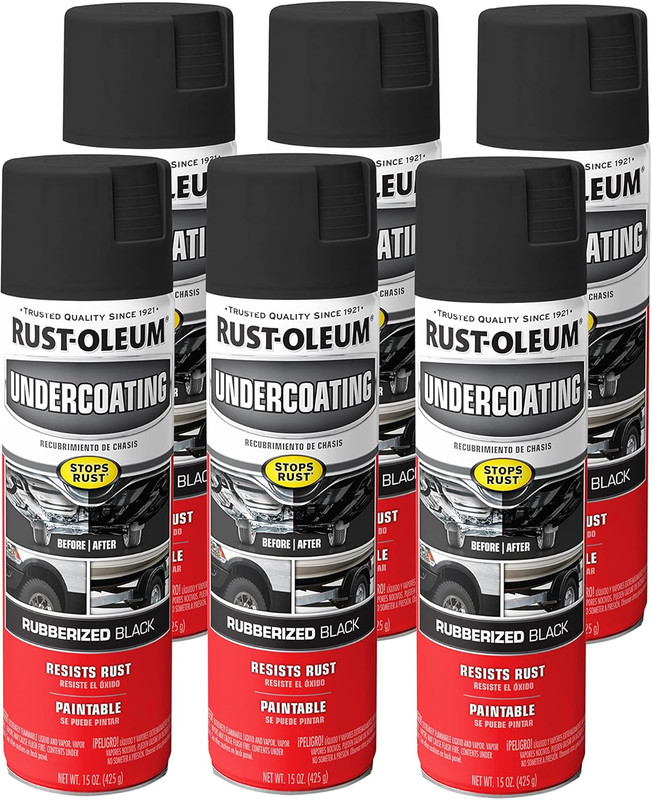 248657-6PK Stops Rust Undercoating Spray, 15 Oz, Rubberized Black, 6 Pack gallery