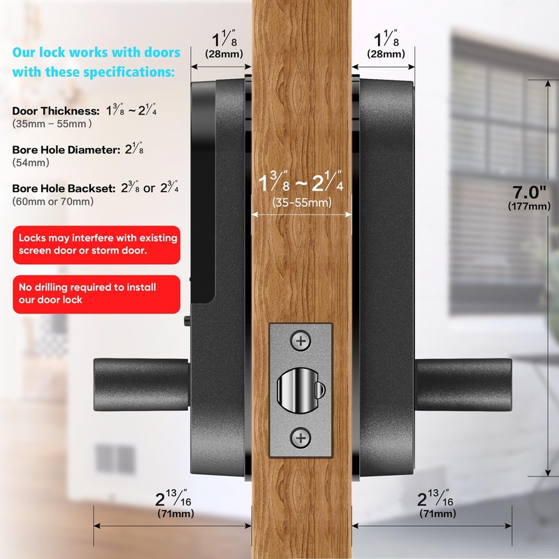 Keyless-Entry Fingerprint Smart Door Lock Digital Electronic Lock with Code P... gallery