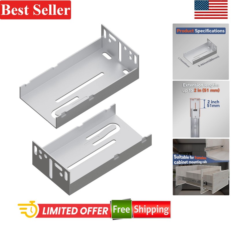 Durable 10 Pairs Rear Mounting Brackets for Cabinets – Galvanized Steel, 45mm
