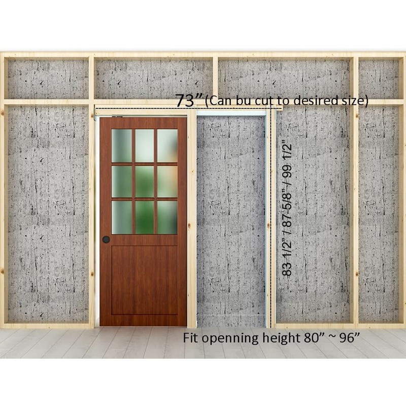 Soft Close Sliding Pocket Door Frame Rolling Hardware Kit for 2X4 Studs Wall gallery