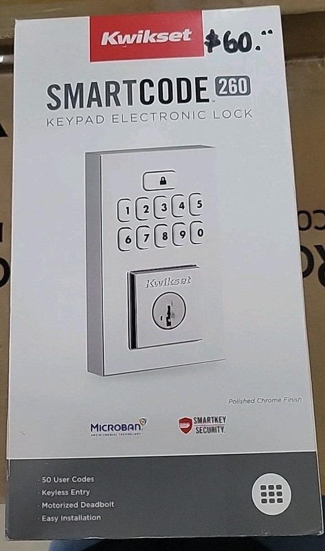 Kwikset SmartCode 260 Keyless Entry Electronic Keypad Deadbolt Polish chrome