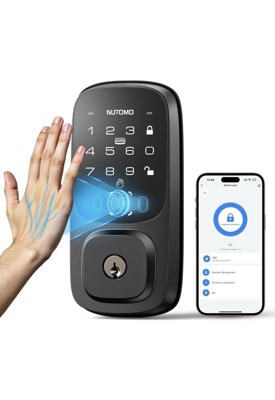Palm Vein Smart Door Lock Keyless Entry Digital Keyapd Deadbolt Built-in Wi-Fi