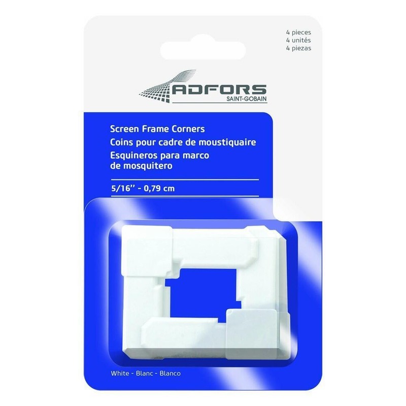 ADFORS Screen Frame Corners, 5/16″, White, 4 Pieces