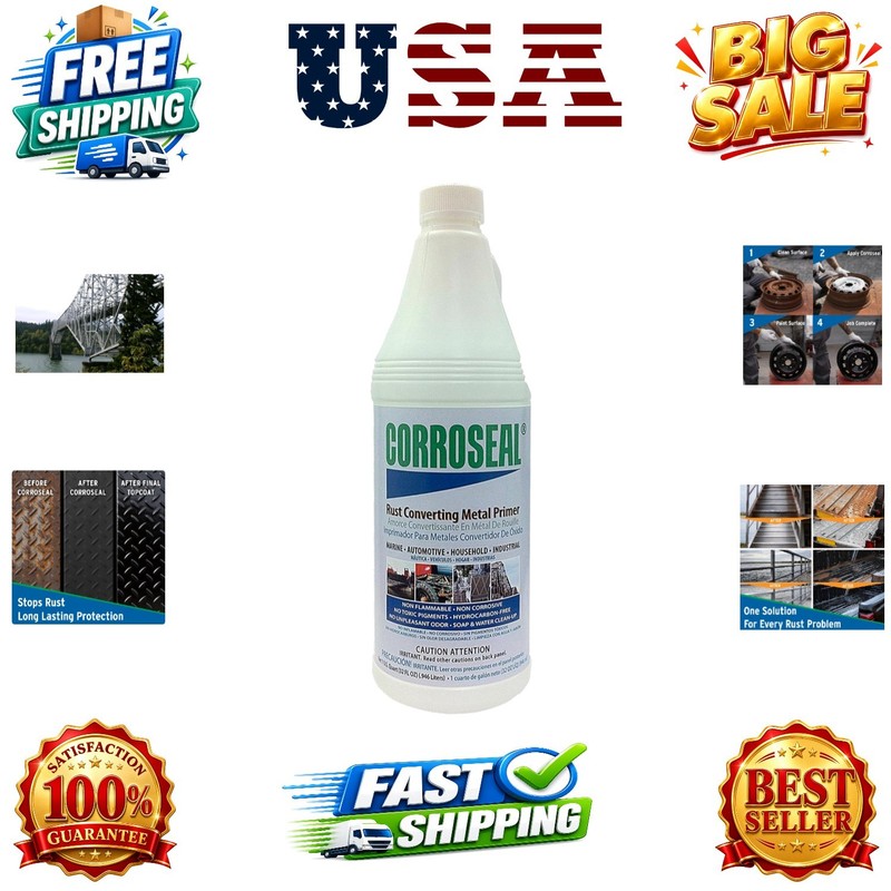 Water-Based Rust Converter Metal Primer, Rust Converter – 1 Qt