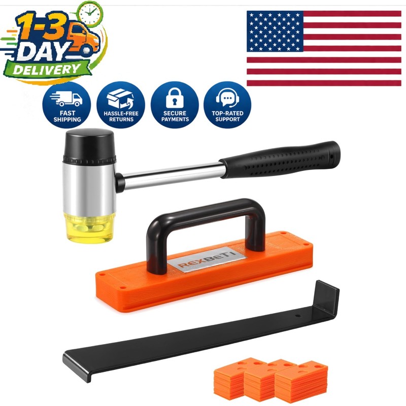 Professional LVP Installation Kit with Mallet, Pull Bar & 40 Spacers for Floors