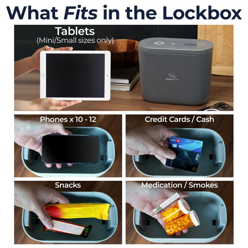Mindsight Timed Lock Box Plus | Fits Small Tablets (iPad Mini), Phones (10+) & M gallery