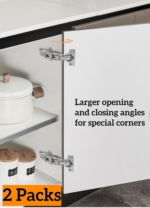 2 Pack Soft-Close Concealed Hinges - Perfect for Lazy Susans & Frameless Designs gallery