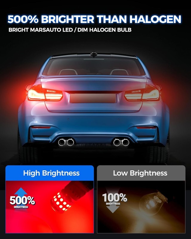 Upgraded 3156 3157 Red LED Brake Bulbs, 30 Color: 3157 RedSize: 3157/3156-2PCS gallery