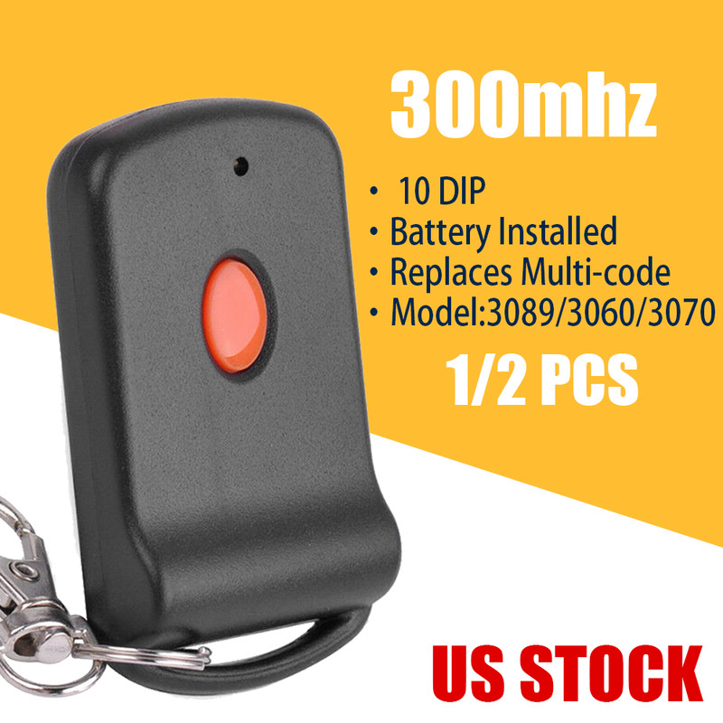 Universal 10 Dip Switch Garage Door Opener for Linear MCS308911 EZ Code 300mhz