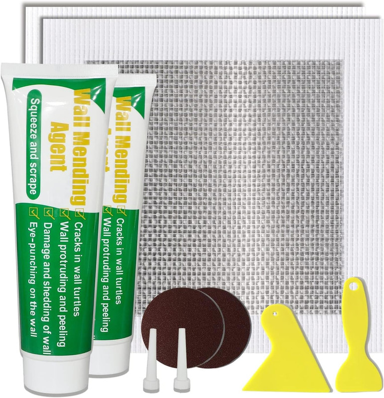 Wall Patch Repair Kit, 500G Wall Mending Agent Drywall Repair Putty & 8 Inch Mes