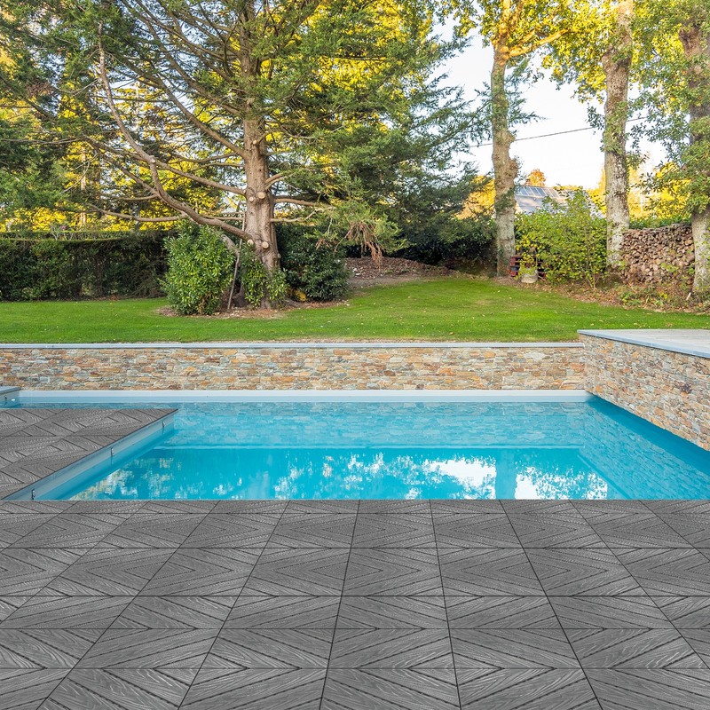Plastic Interlocking Deck Tiles 27PCS, 12"x12" Waterproof Outdoor Flooring gallery