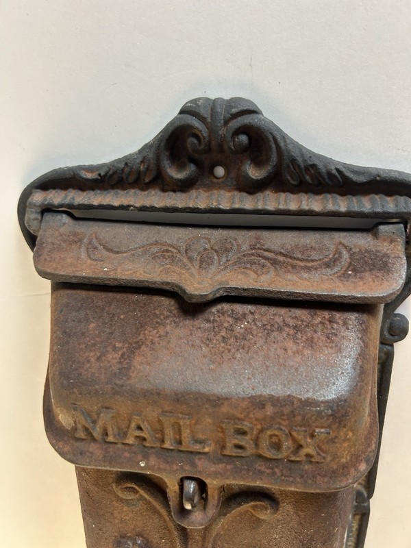 Vintage Cast Iron Wall Mounted Verticle Mailbox gallery
