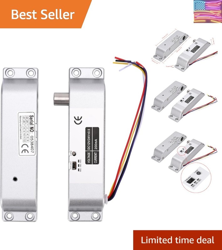 Electric Drop Bolt Lock NO Mode Fail Security DC 12V Electronic Bolt Door Loc…