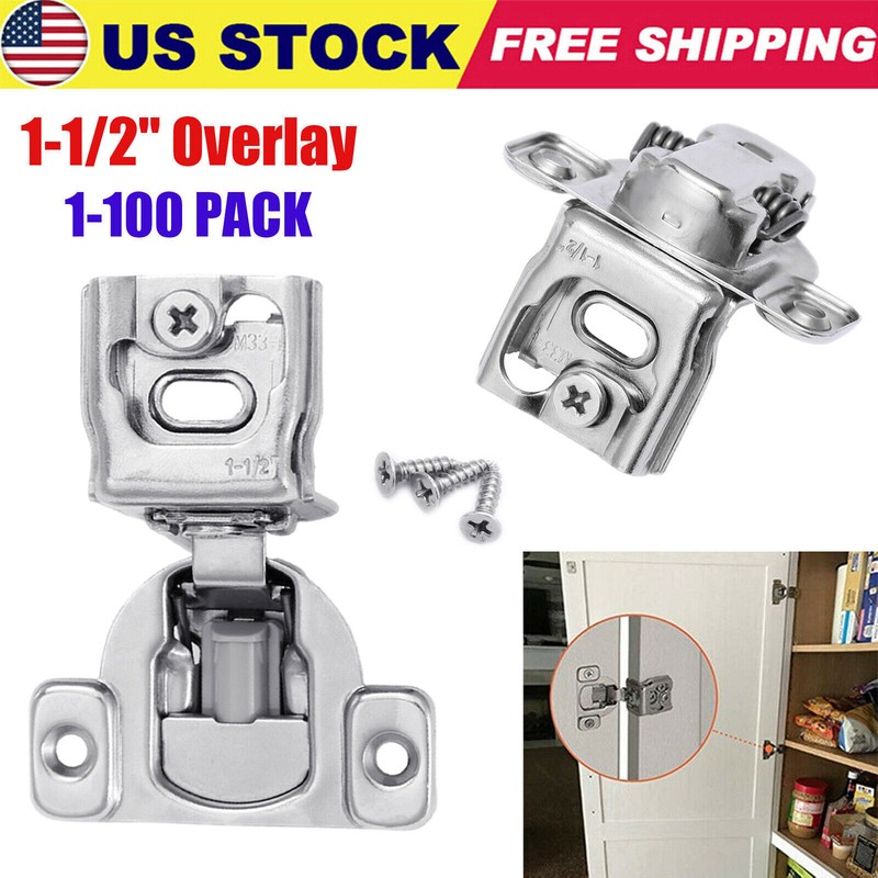 1-1/2″ Overlay Soft Close Face Frame 105° Compact Cabinet Hinge Handware Lots