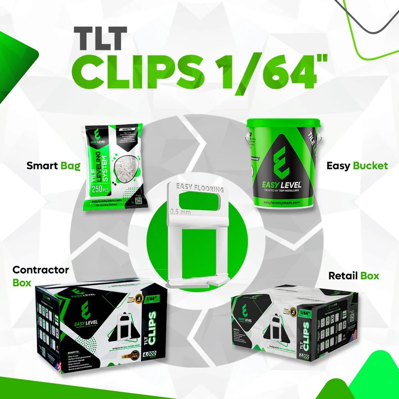Ultra-Thin Tile Leveling System Clips 1/64" (0.5 mm) gallery