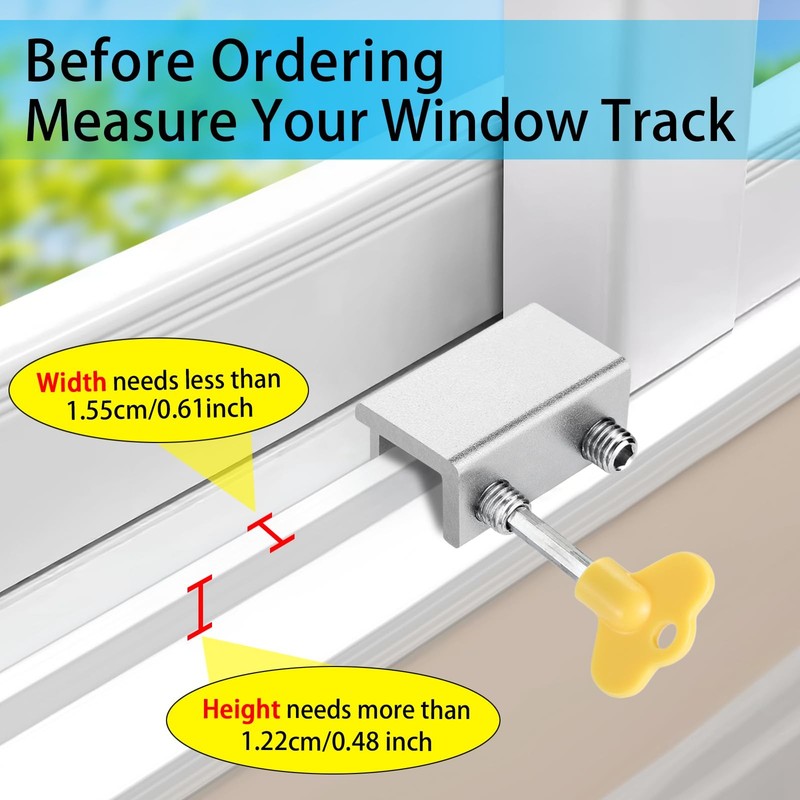 Window Locks,4 Pack Sliding Window Locks with Key for Vertical & Horizontal S... gallery