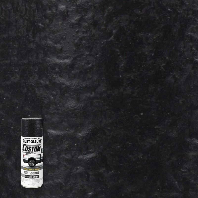 Rugged Black Custom Premium Lacquer spraY Paint metal plastic Rust-Oleum 323350 gallery