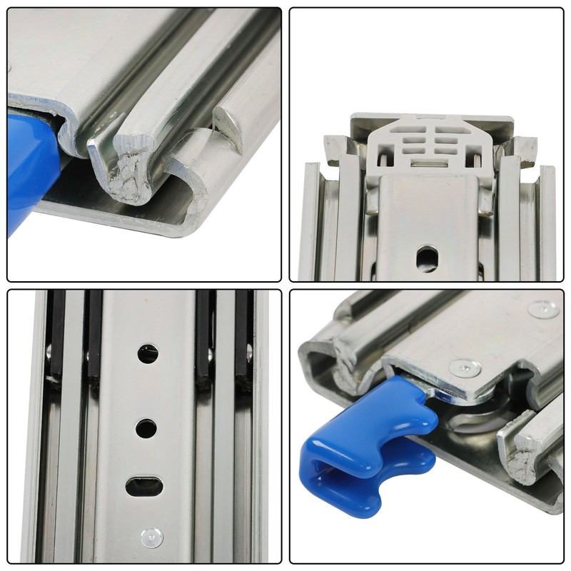 1 Pair Locking Drawer Slides 12 Inch Full Extension & Lock 500 lb Load Capacity gallery