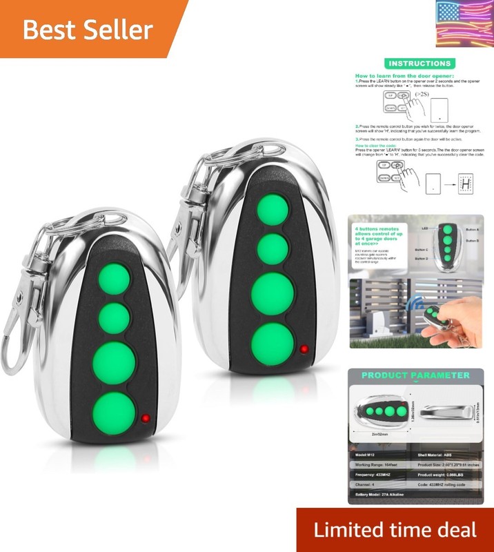 M12 Remote Control Transmitter 433.92 MHz for Automatic Swing Sliding Gate, C…