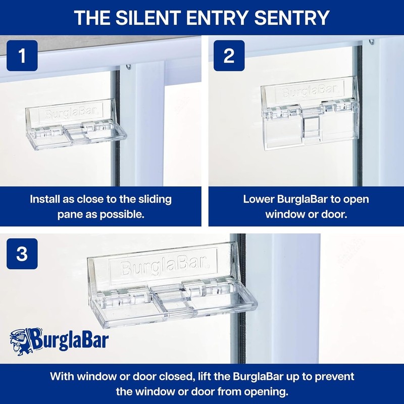 Modern 2 Pack Sliding Door Locks - Clear Design with One-Touch Functionality gallery