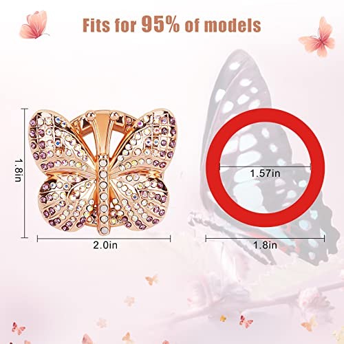 Car Start Stop Button Cover Butterfly Rhinestones Cute Ignition Rose Gold gallery