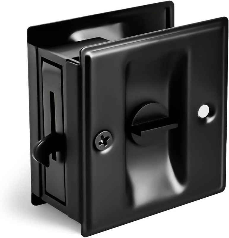 Versatile Keyed Lock for Sliding Doors - Stylish Security Solution in Black gallery