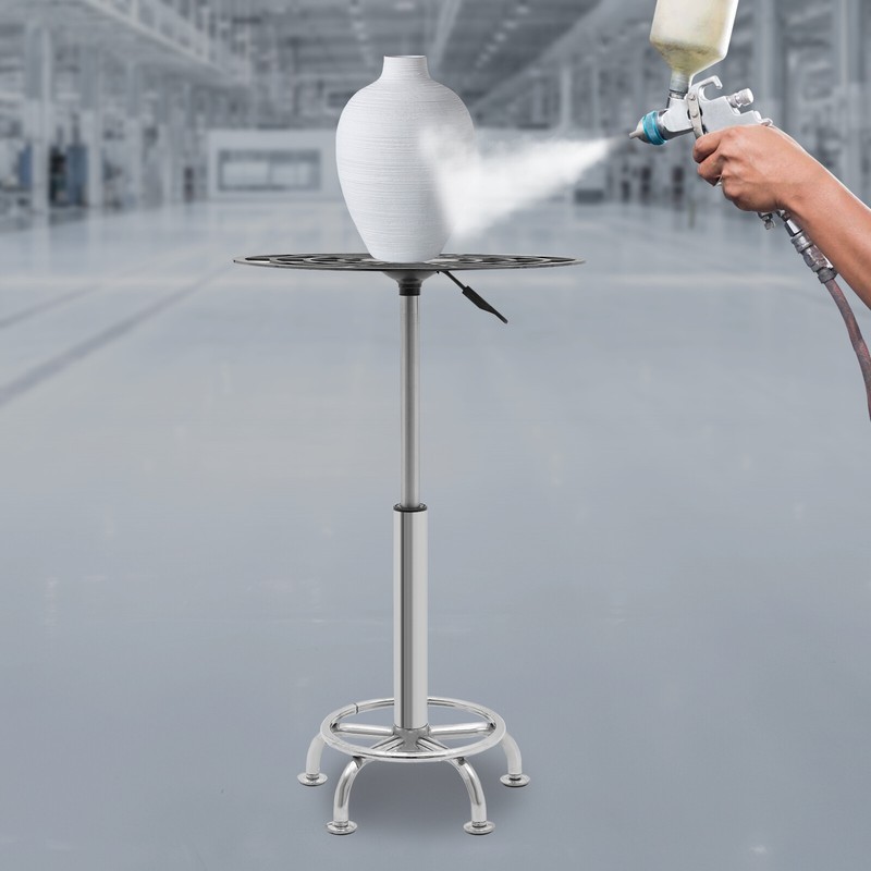 360° Rotating Spray Paint Rack Stainless Steel Adjustable Height 80kg