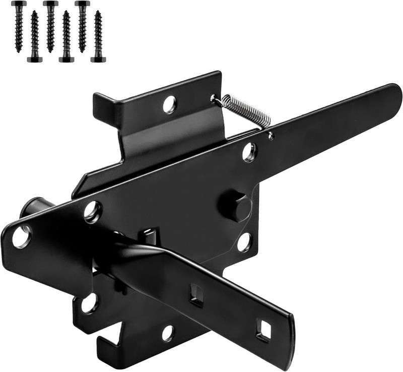 Heavy Duty Self-Locking Gate Latch for Wooden and PVC Fence Gate Lock Gate Garde