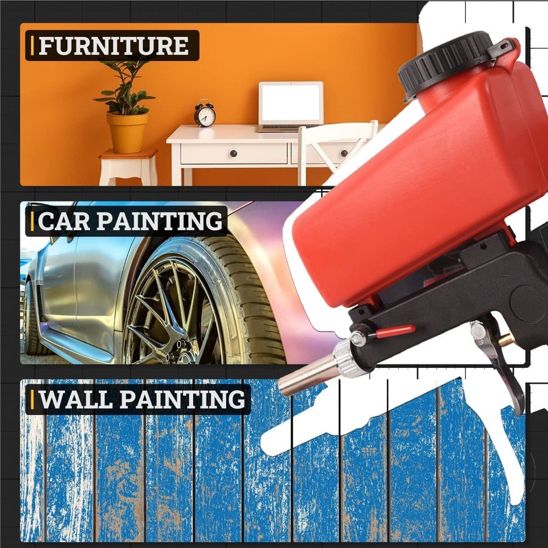 Portable 1/4" Handheld Air Compressor Speed Sand Gun Blaster Sand Spray Blasting gallery