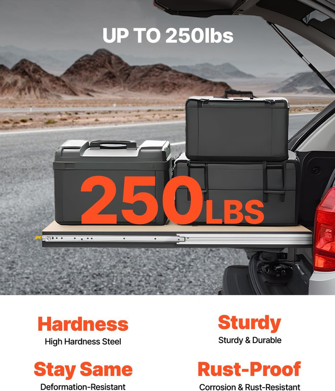 60" Heavy Duty Locking Drawer Slides, 250lbs Capacity, Full Extension gallery