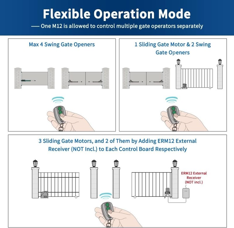 M12 Remote Control 4-Button Transmitter for Automatic Swing Sliding Gate Open... gallery