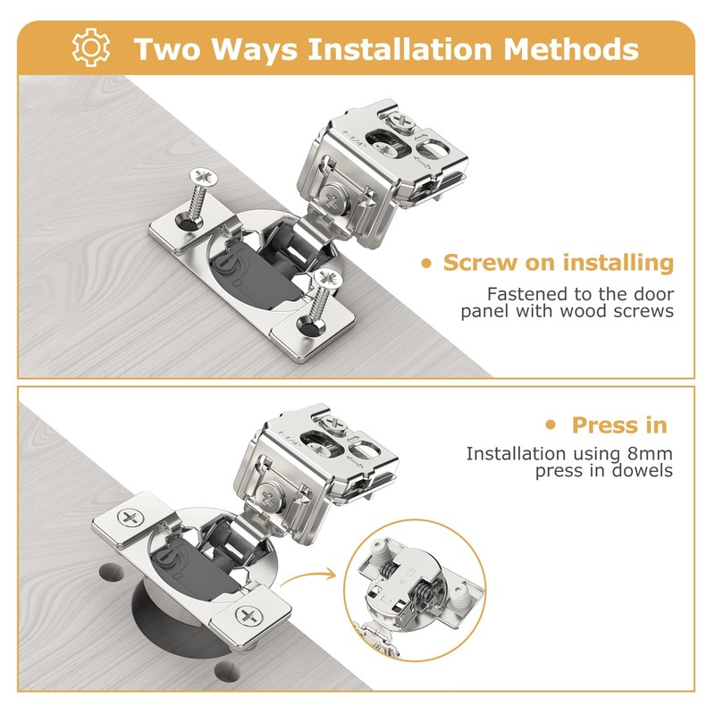 [Closing Speed Control] 2 Pack 3/8 Inch Overlay Soft Close Hinges for Face Fr... gallery