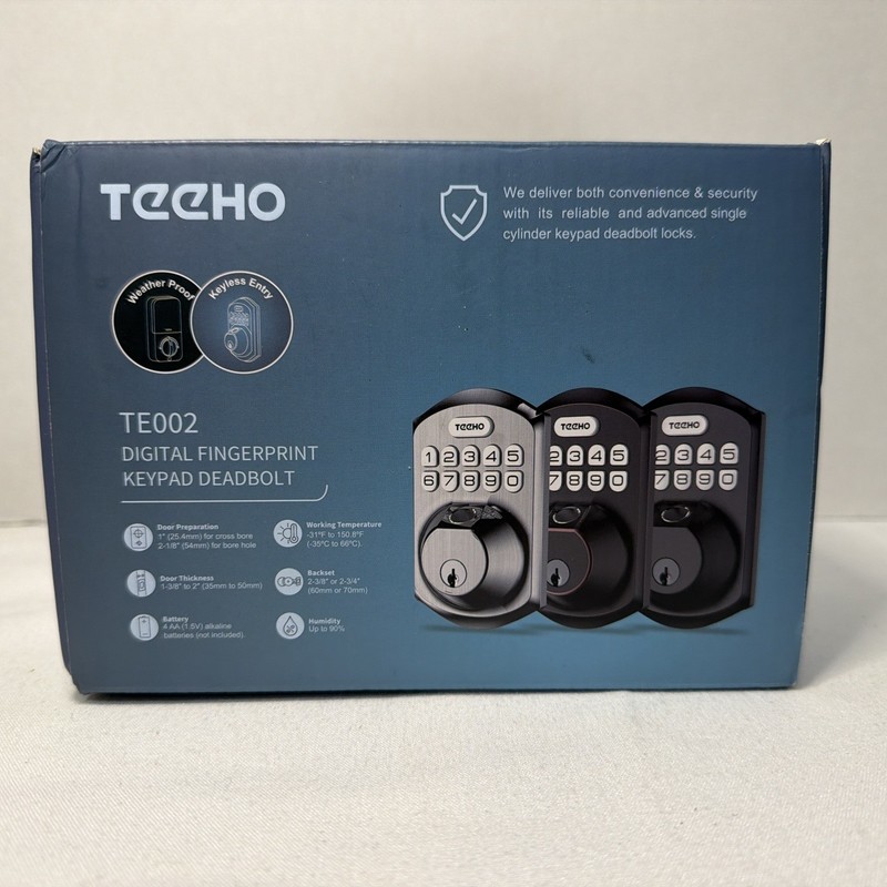 TEEHO TE002 Digital Fingerprint Keypad Deadbolt Opened Box