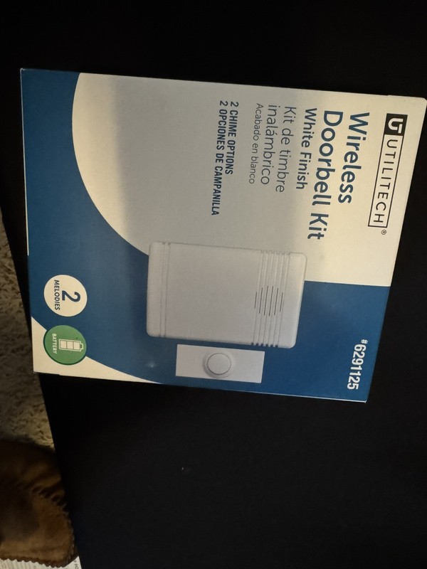 Utilitech Wireless Doorbell Kit Sensor 2 Melodies White Finish 6291125