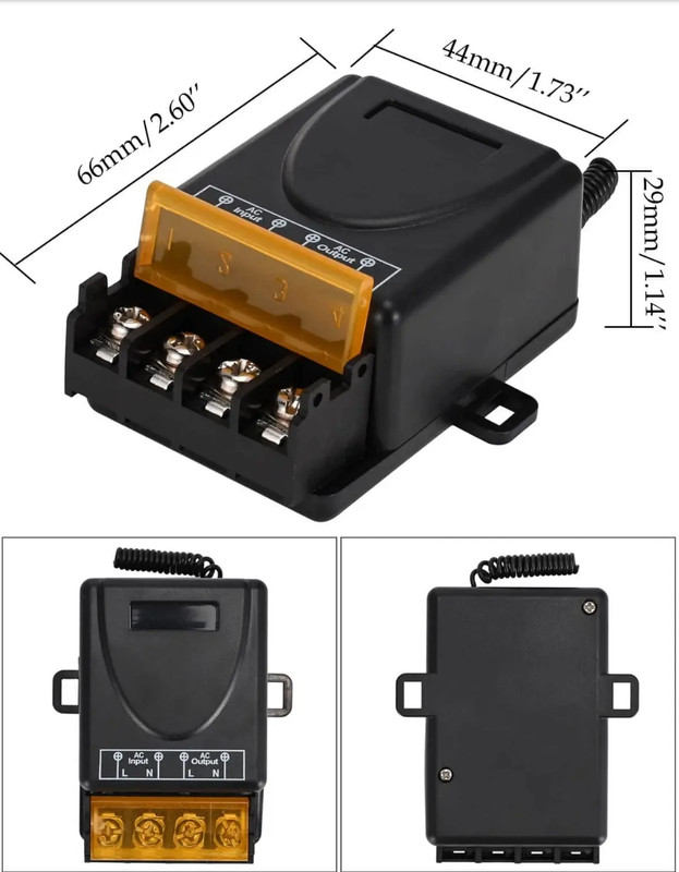 433MHz RF Wireless Remote Control Switch AC 110-240V 15A Relay Receiver + 2 Key gallery