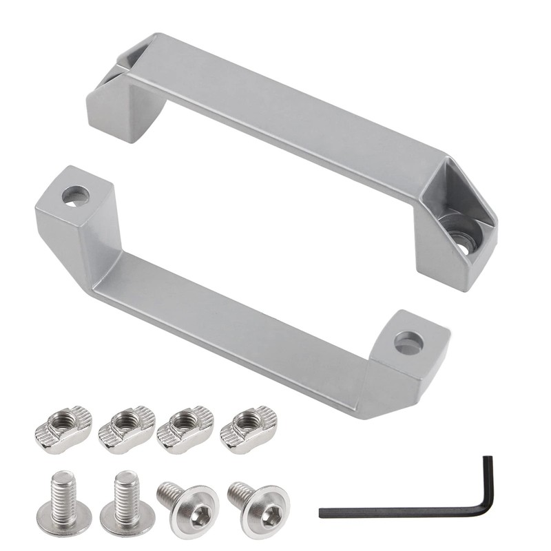 2 Pcs Aluminium Alloy Rectangular Pull Handle for 30 Series Extrusion Silver