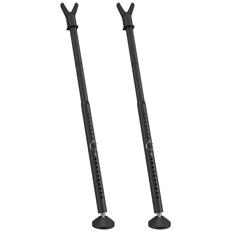 2Pack Door Security Bar for Hinged Sliding Doors and 2 Pieces, Black