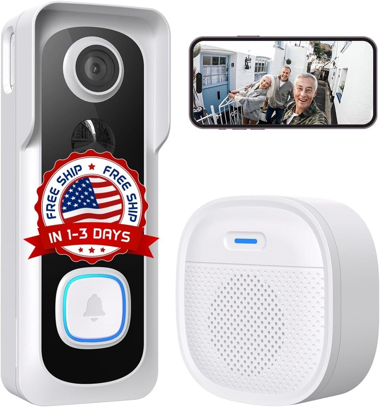 Cámara Timbre Inalámbrica 1080P FHD, Cambiador De Voz, Audio Bidireccional NUEVO