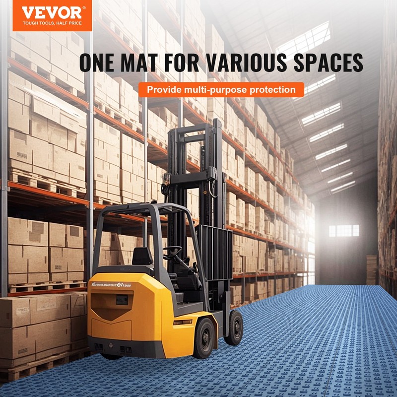 VEVOR Garage Tiles Interlocking 12x12 in 50 Pack Garage Flooring Tiles Blue gallery