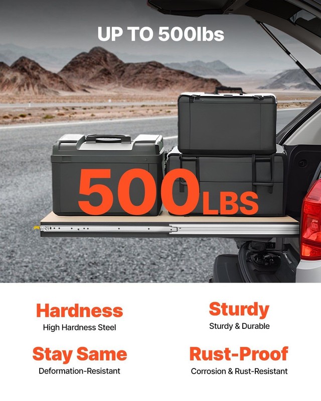 500lb 16-60in 3-Move Drawer Slides Full Extension Reliable gallery