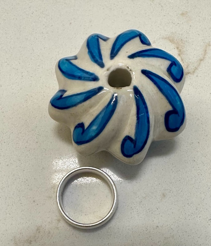 Drawer Knobs Pulls Ceramic Blue Design Porcelain Kitchen Bath Bedroom 25 Pieces