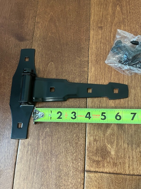 4 Pcs. Stanley Ornamental Spring Gate Tee T Heavy Duty Hinges, Black, w Hardware gallery