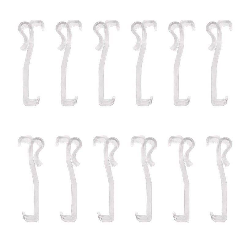 12Pcs 2.5 Inch Valance Clips Window Blind Clips Clear Plastic Valance Retainer C