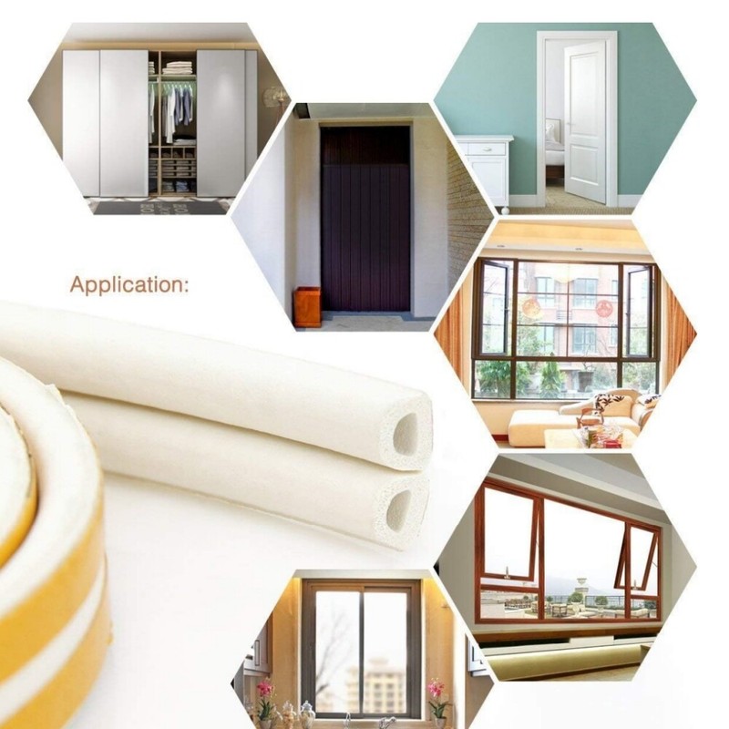 66FT Soundproof Weather Stripping Door Kit Self-Adhesive Rubber Door Seal gallery