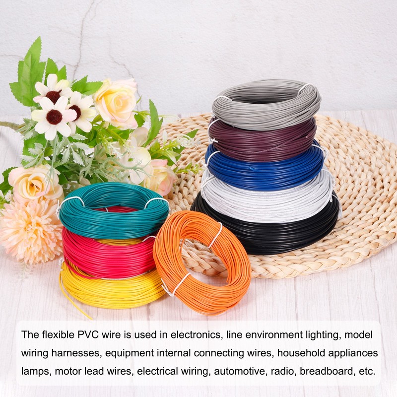 18AWG PVC Electric Wire with Tinned Copper, 7.5m/25ft, Green for Connections gallery