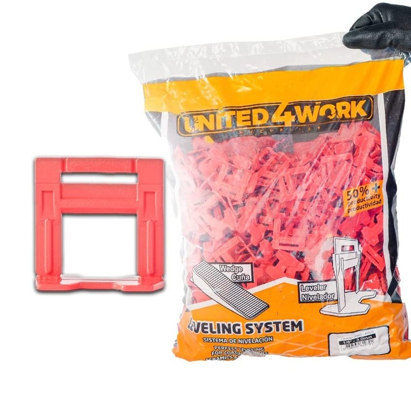 Tile Leveling System 1/8" - Professional and DIY - 500 Pcs (3,0 mm), Red