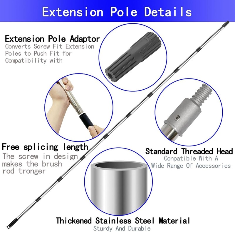 Versatile 11.8ft Extension Pole - Lightweight for Painting, Cleaning & More gallery