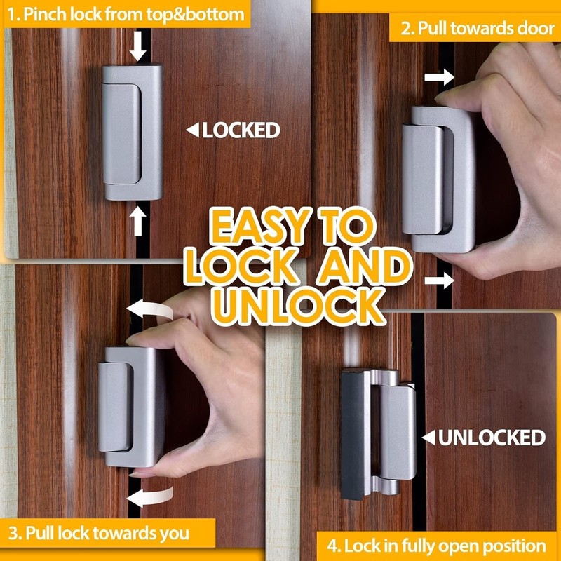 Childproof Door Security Locks | 2-Pack with 800 lb Resistance for Peace of Mind gallery