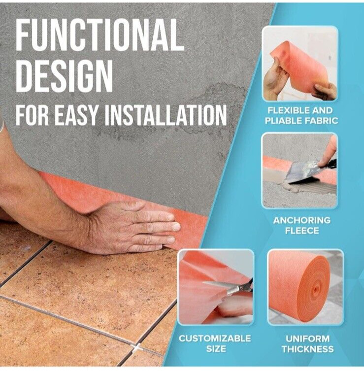 Waterproofing Membrane Strip 5" x 33' Flooring Underlayment JJ CARE Home Goods gallery