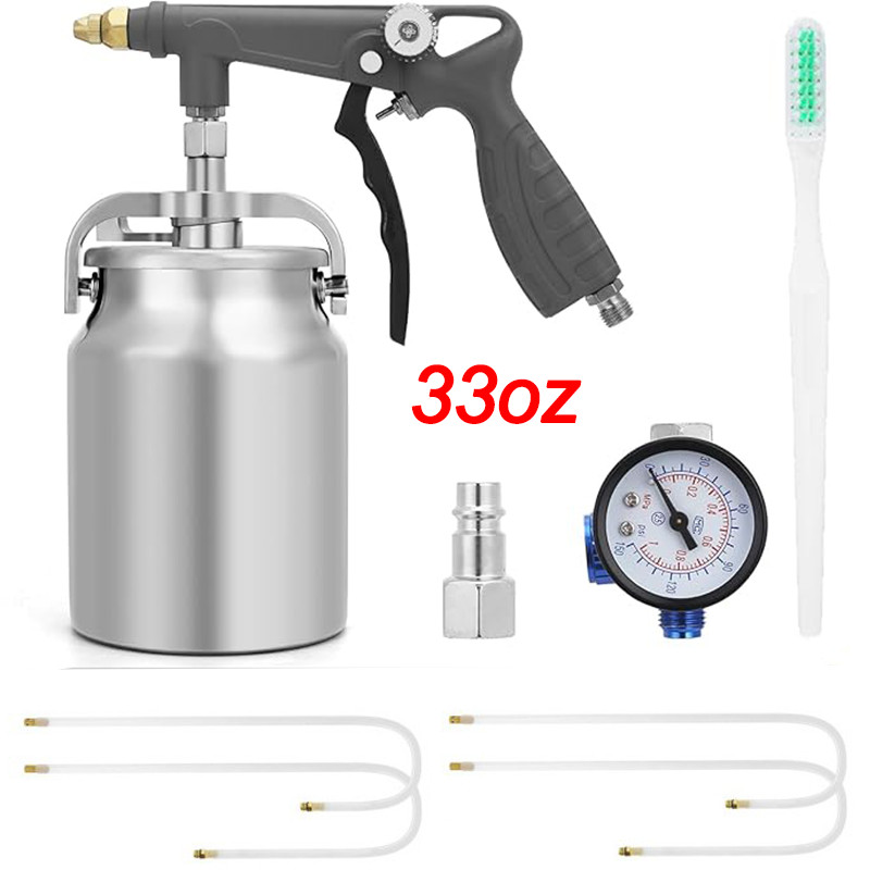 33oz Undercoating Spray Gun Kit Air Rust Proofing And Undercoating Gun+4pcs Wand